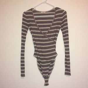 Striped body suit